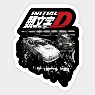 Initial D - Mountain Drift Racing Tandem EVO iii vs FC rx-7 Sticker